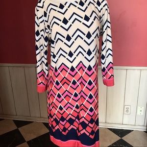 Haani Career Geometric Patterned Dress Pink